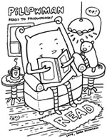Pillowman reads to Pillowpooch!